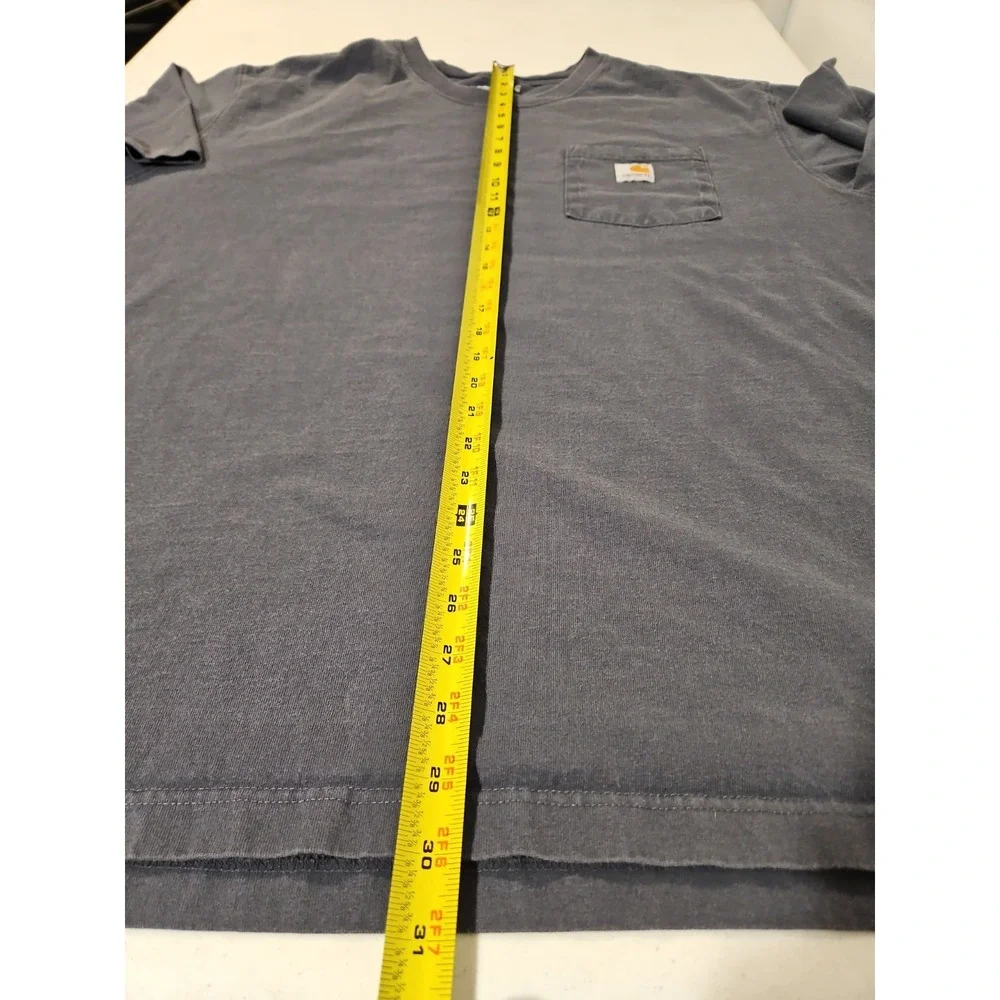 Carhartt T-Shirt Loose Fit Mens 2XL Short Sleeve Gray Crew Neck Pocket (315
